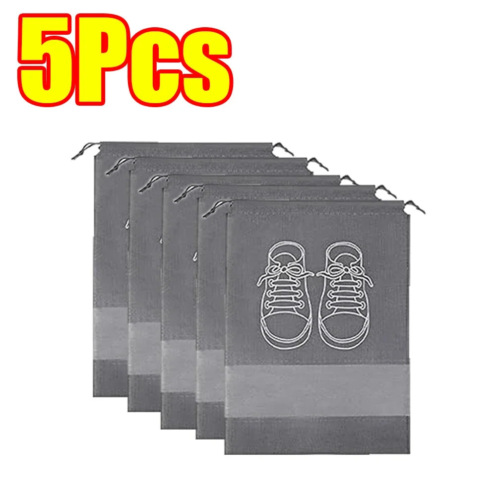 1-50Pcs Shoes Storage Organizer Bags Waterproof Pocket Clothing Classified Hanging Bag Non-Woven Shoe Dust Bags Moistureproof