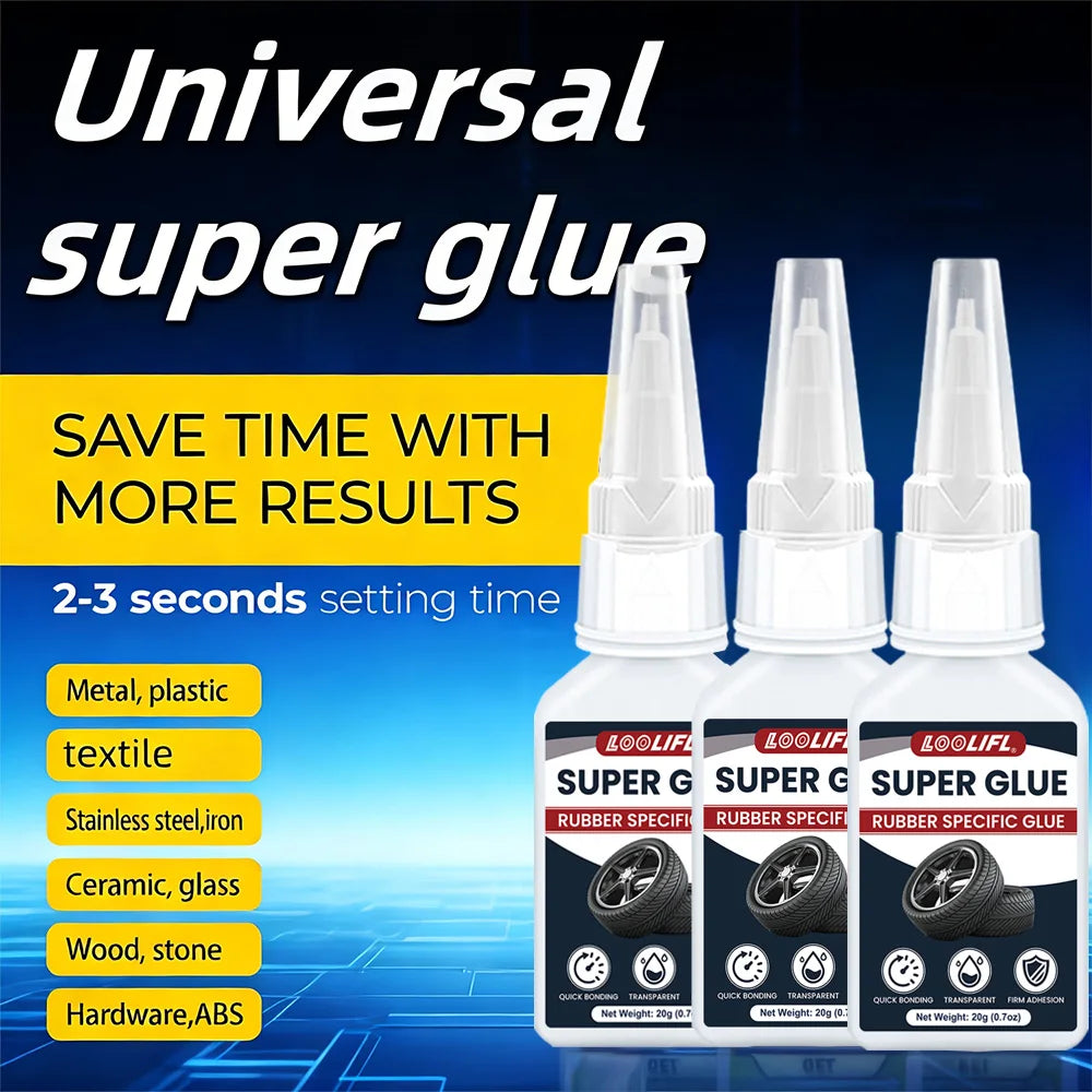 1-7PCS SuperGlue super strong adhesive,suitable for instant transparent adhesive of plastics,metals,wood,crafts,glass and rubber