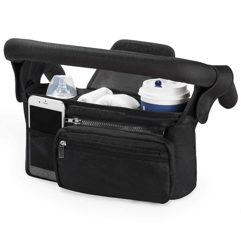 Baby Stroller Carry Bag Large Capacity Mummy Storage Bag Phone Bottle Holder Pram Diaper Bags Stroller Accessories for Travel
