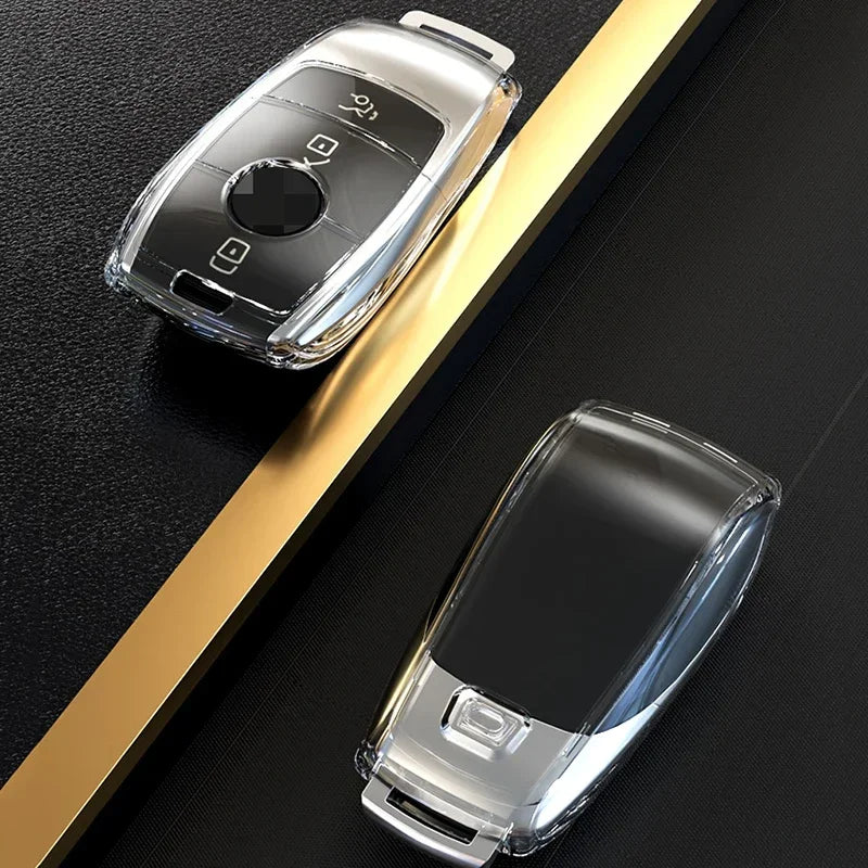TPU Transparent Car Key Case Cover for Mercedes Benz E C S GLC Class E200 E400 E63 W213 S550 S560 C260 A200 Key Shell Protector