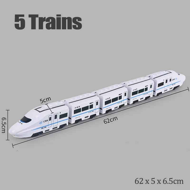 Harmony Railcar Simulation High-speed Railway Train Toys 3D Electric Bullet Train with Light Model Building Toy GIft Car for Kid