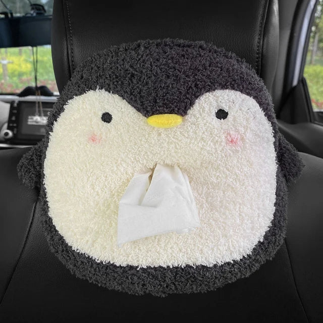 Car Tissue Box Cute Plush Animals Napkin Tissue Paper Holder Portable Drawer Box Car Styling Multi-function Car Supplies Women