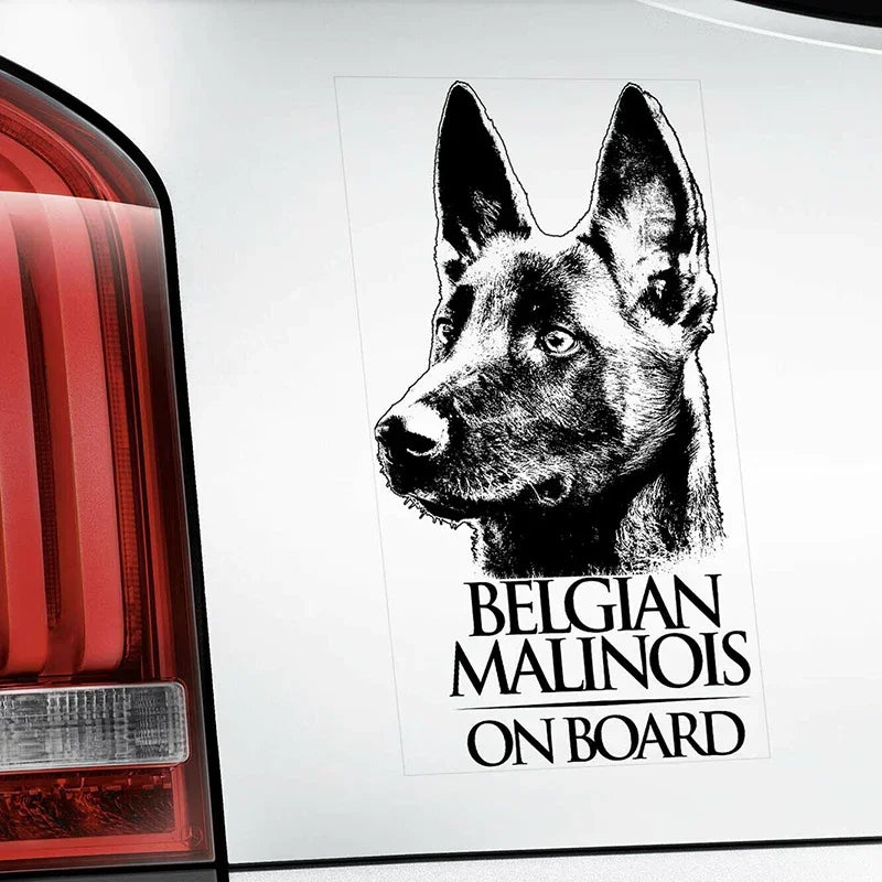 Belgian Malinois Clear Vinyl Decal Sticker for Window, Mechelaar Shepherd Dog Sign Art Print for Nissin Stickers