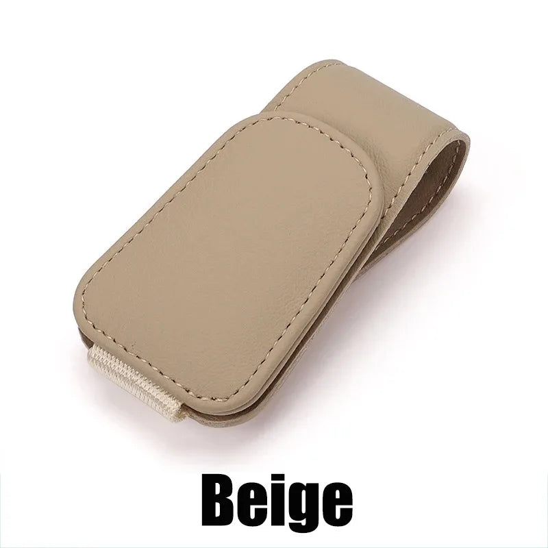 Car Eyeglasses Hanger Magnet Car Sun Visor Glasses Holder Microsoft Leather Clip Sunglasses Holder Ticket Clip Glasses Mount