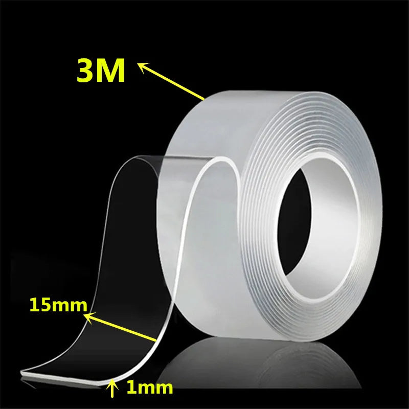 1m-5m Nano Double Contact Nano Tape Powerful Extra Strong Sided Adhesive for Kitchen and Bathroom Waterproof and Cleanable Tools