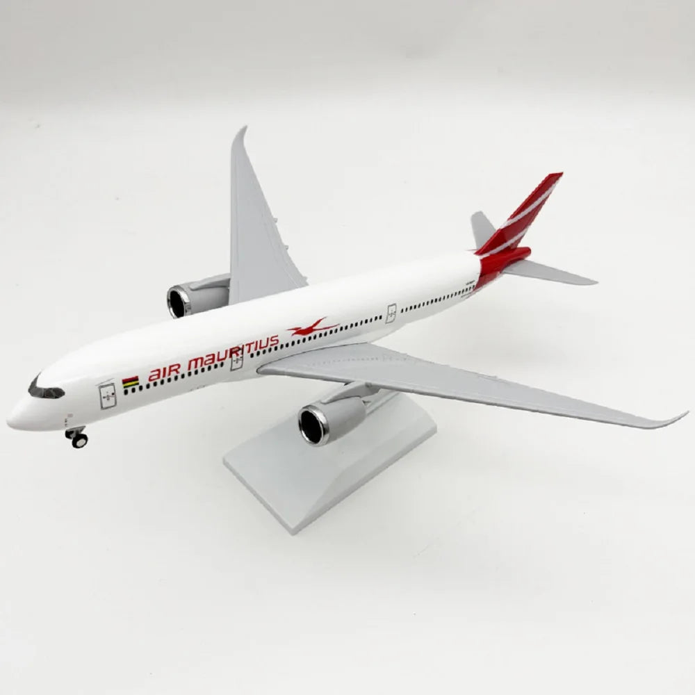30cm Resin Simulation Aircraft Air Mauritius A350 Model Airplanes 1/250 Scale Assemble For Static Collection Display With Stand