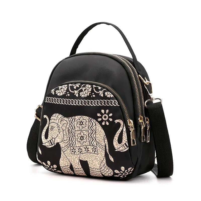 Ladies' fashionable crossbody multi-functional mini backpack with waterproof nylon fabric
