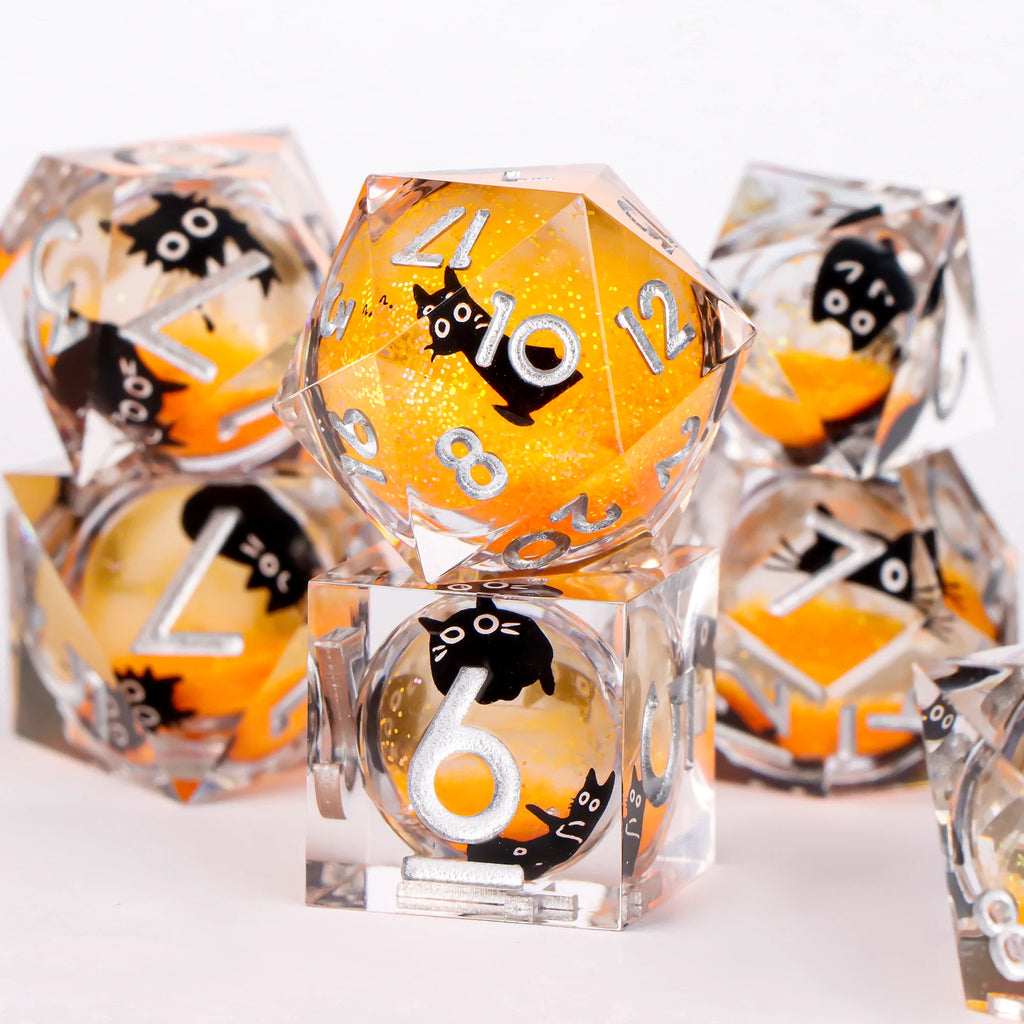 Blue Resin D&D Dice Set 7pcs Polyhedral Dice for Dungeons and Dragons, RPG Dice Role Playing Games D4, D6, D8, D10, D12, D20