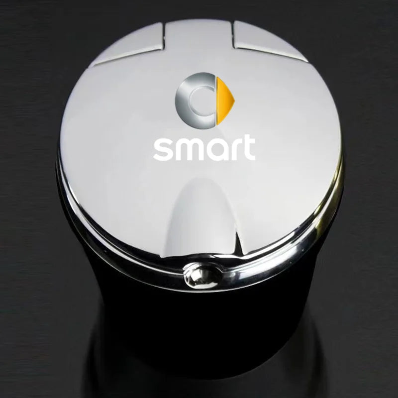 Car Ashtray with Lid Smell Proof Blue Led Portable Ashtray Cup for smart fortwo 451 450 452 453 454 Cabrio Forfour coupe