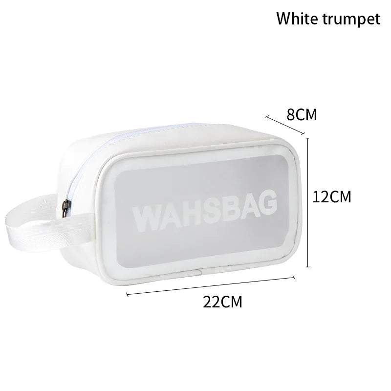 PVC Portable Travel Wash Makeup Bag Women's Cosmetic Bag Large-Capacity Transparent Waterproof Storage Box Organizer