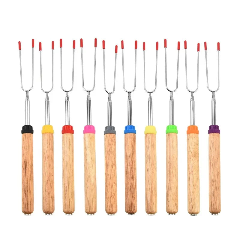 Marshmallow Roasting Sticks Bulk Smores Skewers Hot Dog Camping Skewers Accessories Extendable Forks Bbq Tools Smores Sticks