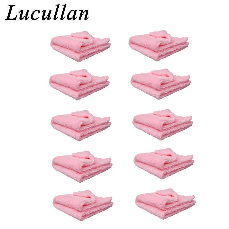 Lucullan 30/70 Super Glory Edgeless Plush Microfiber Towel 40x40cm 600GSM Cloths For Polishing Buffing Finishes Car Wash