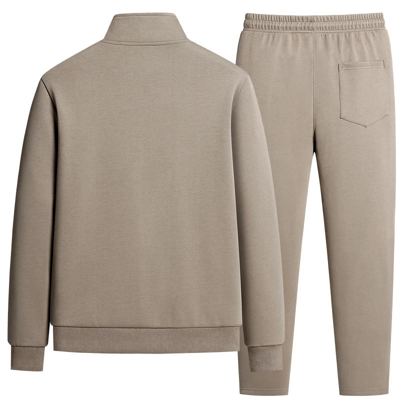 Men's Casual Sportswear Outdoor Tracksuit Fall Korean Running Sets Long-sleeved Two-piece Male Fitness Cotton Sportswear