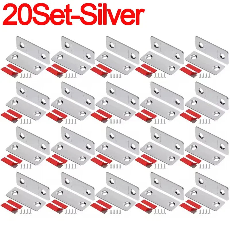 20/1Set Invisible Magnets Cabinet Catches Strong Magnetic Door Stopper Patch Adhesive Furniture Drawer Window Door Closer Latch
