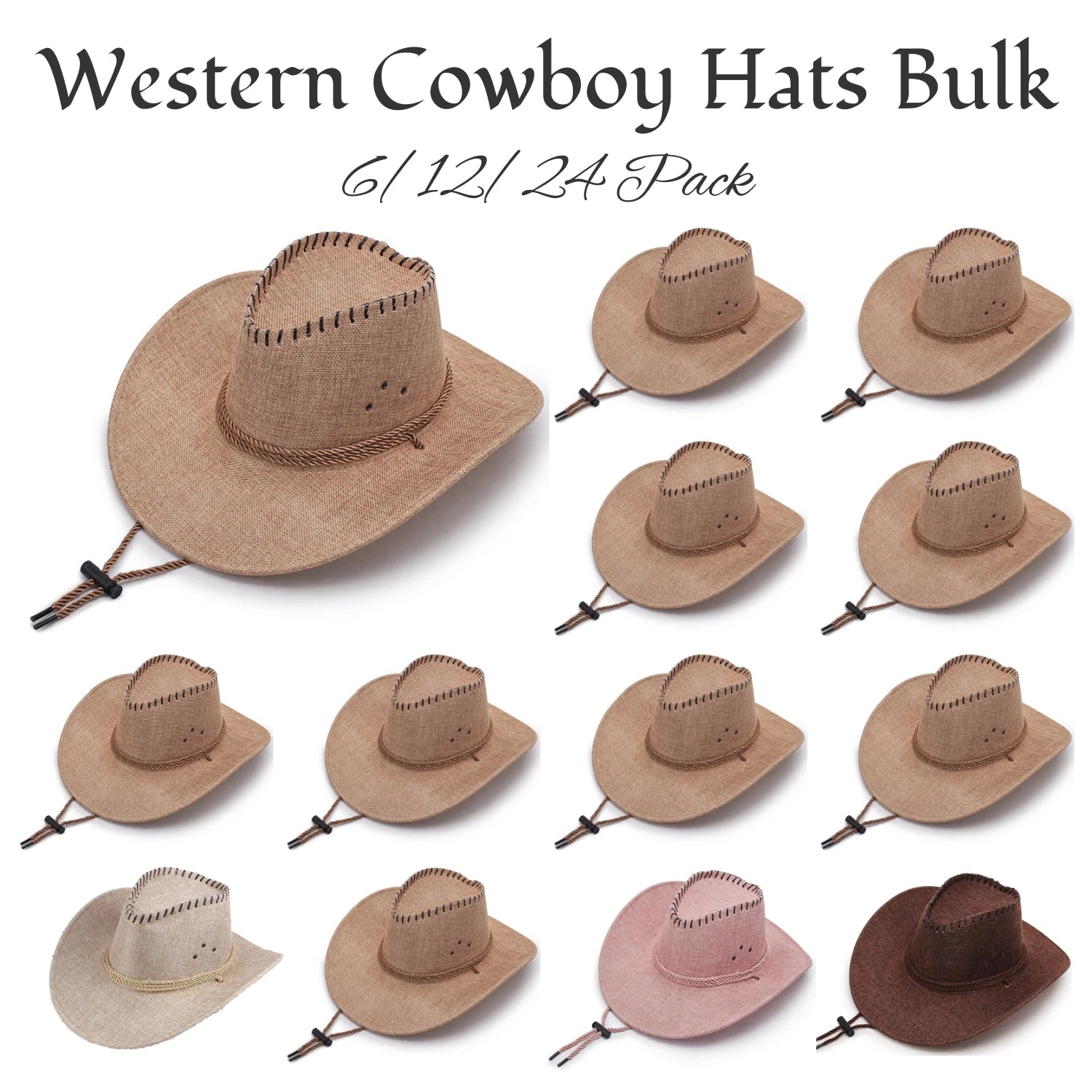6-20Pcs Cowboy Hats Bulk Wide Brimmed Cowgirl Hats for Men Women Adult Birthday Western Wedding Party Favors