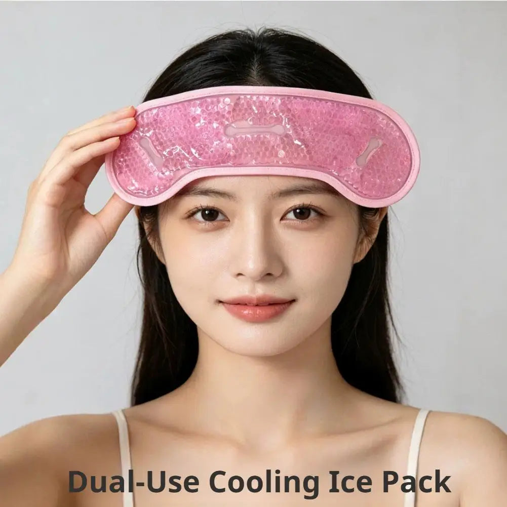 Hot Cold Therapy Gel Bead Headband Adjustable Elastic Drawstring Soft Fabric Reusable Migraine Relief Hot Cold Compress Wrap