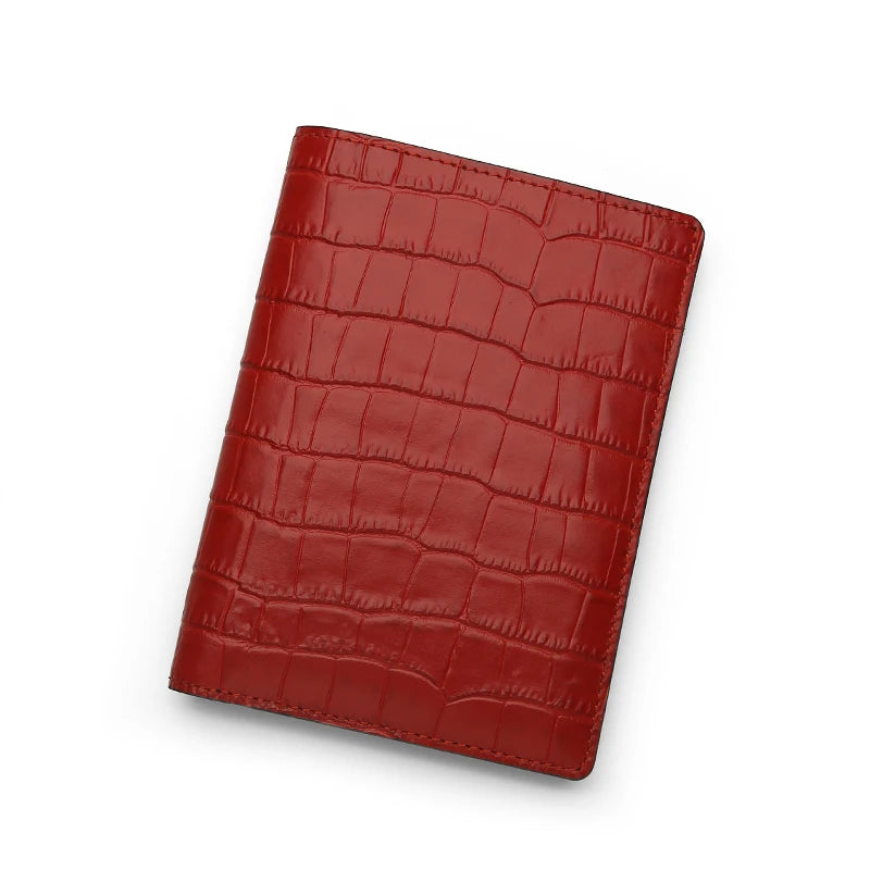 Hiram Beron Personalized Passport Cover Luxury Anti RFID Leather Embossed Crocodile Pattern Luxury Wallet Dropship