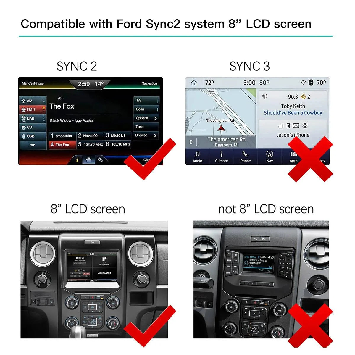 Wireless CarPlay Module for Ford Explorer Fusion Mondeo Sync2 With Android Auto Airplay Car Play Video Interface