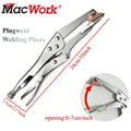 10-Inch Plugweld Welding Pliers with Copper Alloy Backing & -Jaw Locking Clamp - Heavy-Duty Mig for Automotive Body Repair