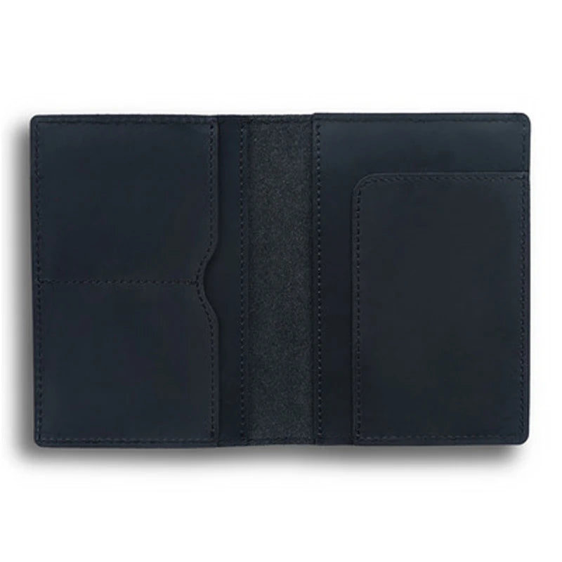 Genuine Leather Passport Holder for Men - Vintage Travel Wallet, Handmade Cowhide Document Organizer, RFID Blocking Cover