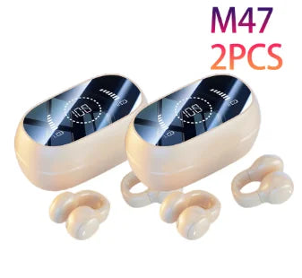 2pcs Bone Conduction Earphones Bluetooth 5.3 Wireless TWS Stereo Sport Headphones with Noise Cancelling Mic for Sports Gaming