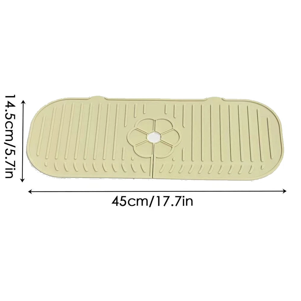 Kitchen Faucet Splash Pad Silicone Sink Faucet Splash Guard Mat Sponge Drain Pad Countertop Protector for Kitchen Bath Gadgets