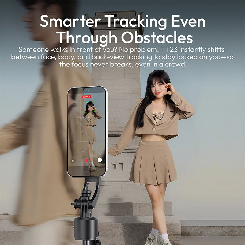 Ulanzi TT23M Magnetic Auto-Tracking Selfie Stick Tripod Smart Face Tracking Selfie Stick Ground Tripod for Outdoor Travel Vlog