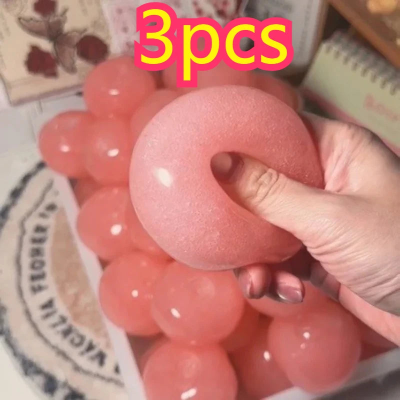 Handmade Peach Slushie Squishy Stress Ball Slow Rising Fidget Stress Ball Clear Jelly Sensory Ball Soft Stress Relief Toy