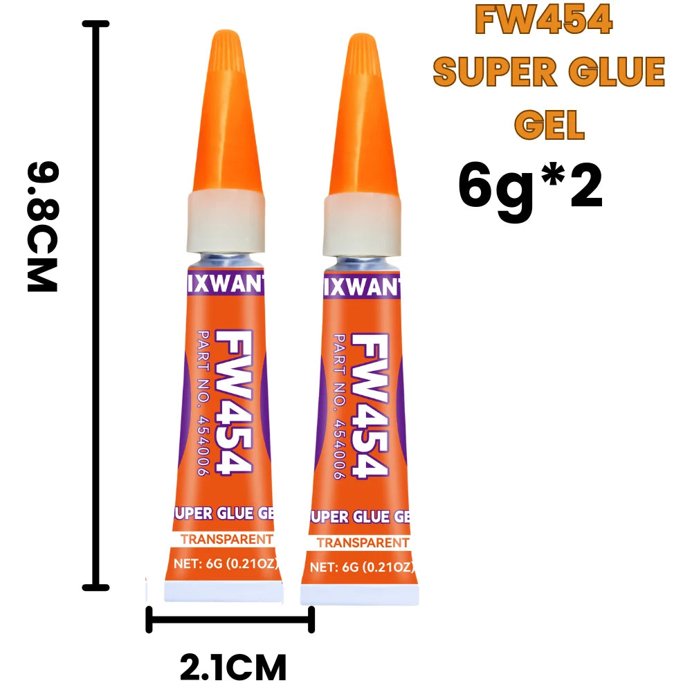 Super Glue Gel - Strong Instant Adhesive for Coral, Metal, Plastic, Wood, Ceramic, Rubber - Quick Dry & Waterproof 6g/20g