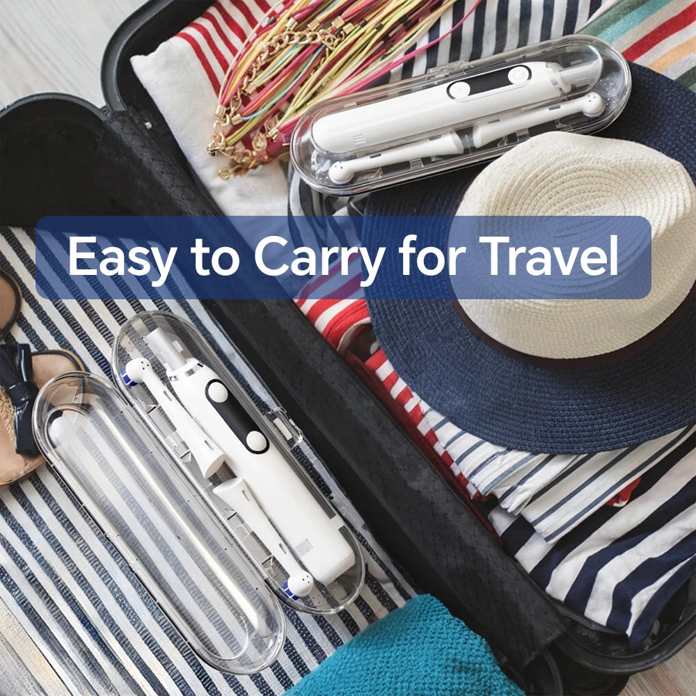 Universal Clear Toothbrush Travel Case for Household Travel, Compatible with Oral B, iO and Philips Sonicare Electric Toothbrush