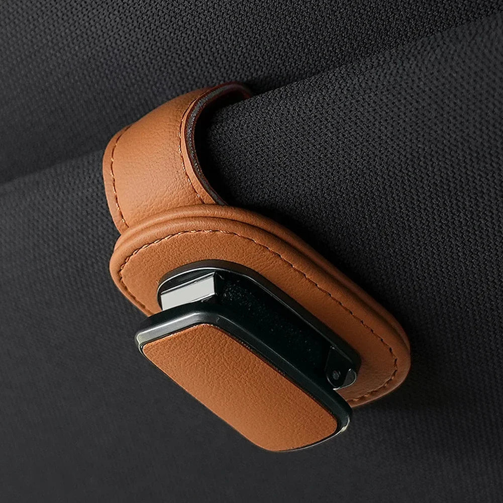 Car Eyeglass Storage Clip Card Ticket Holder Super Fiber Leather Sun Visor Sunglasses Holder Auto Interior Accessories
