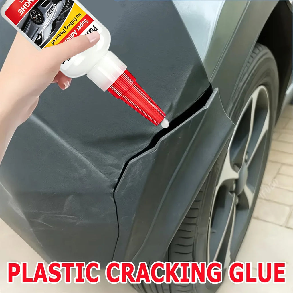 Plastic Repair Glue, Super Adhesive High Strength Bond, Quick-Drying Formula, No Drilling Required for Universal Plastic Repair