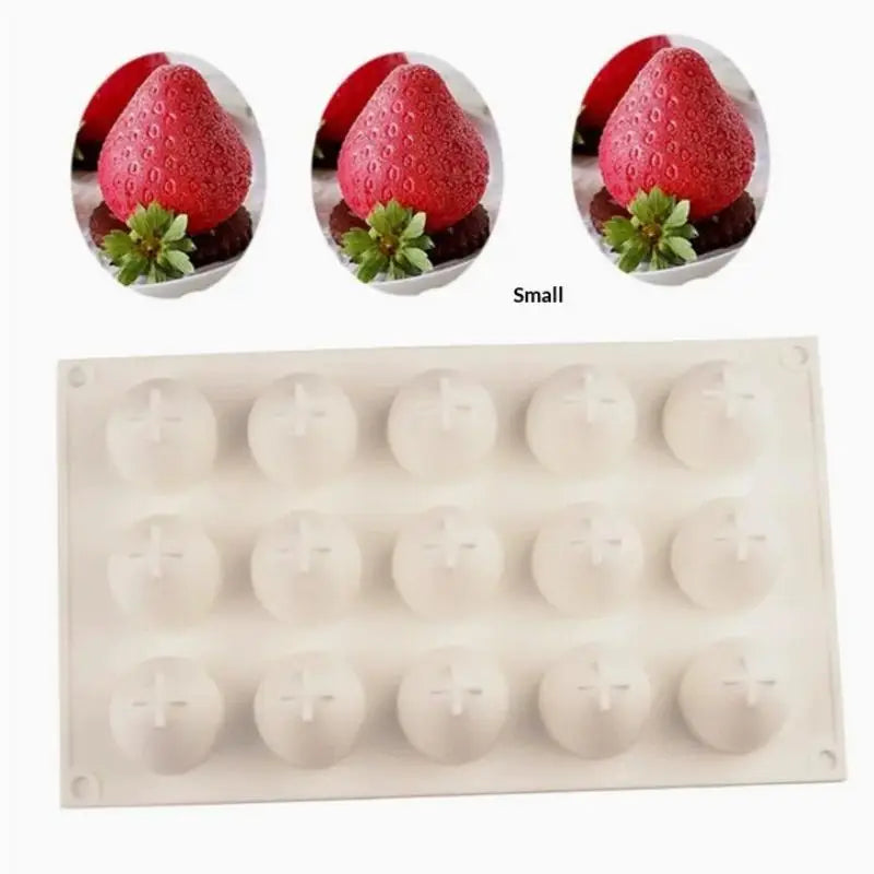 Strawberry Shaped Silicone Baking Mold Reusable Mousse Chocolate Dessert Cake Mold for DIY Pastry Making