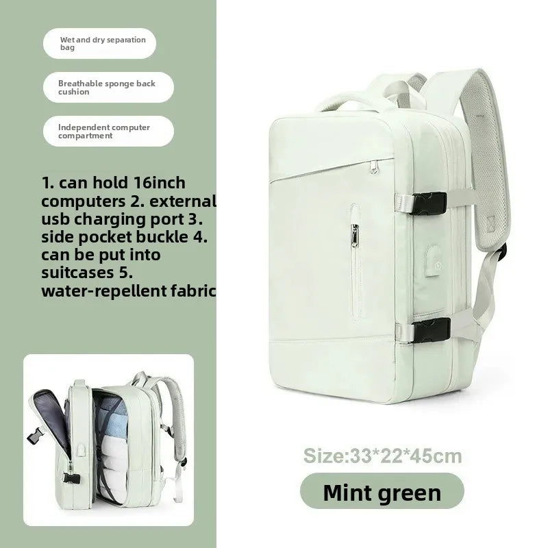 Large Capacity Expandable Travel Backpack Double Shoulder Bag for Business Trips Mountaineering And Computer Carrying