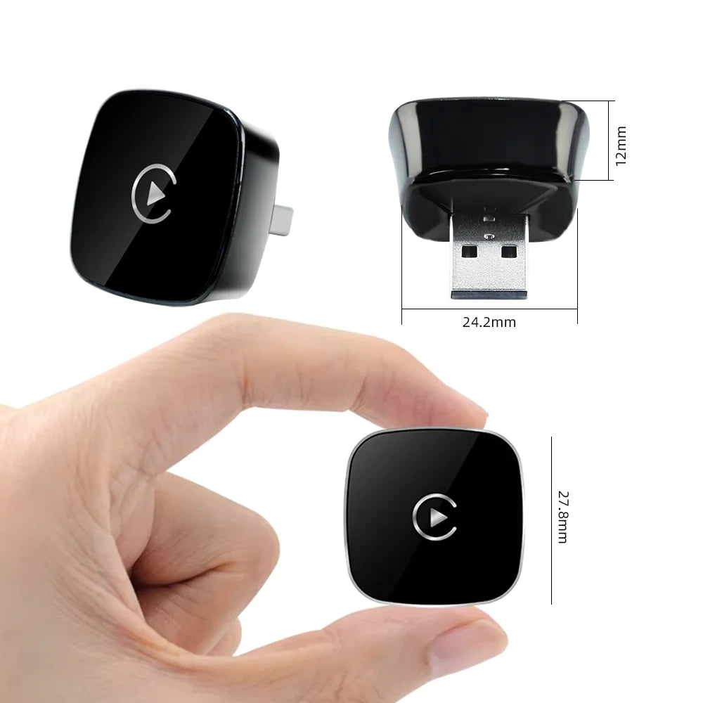 Wireless CarPlay Adapter 5.8GHz WiFi Bluetooth 5.3, Plug & Play for Apple CarPlay ,  Voice Control for iPhone & Android