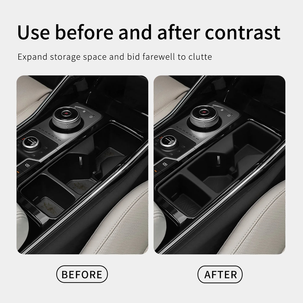 LUCKEASY for Kia Sorento 2021-2025 Central Console Water Cup Holder Car Interior Accessories Drinks Holder Storage Case
