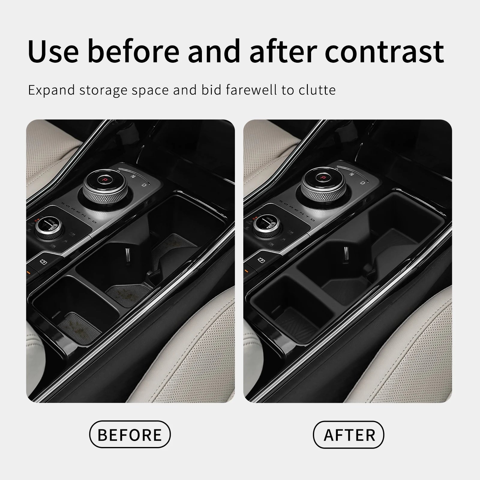 LUCKEASY for Kia Sorento 2021-2025 Central Console Water Cup Holder Car Interior Accessories Drinks Holder Storage Case