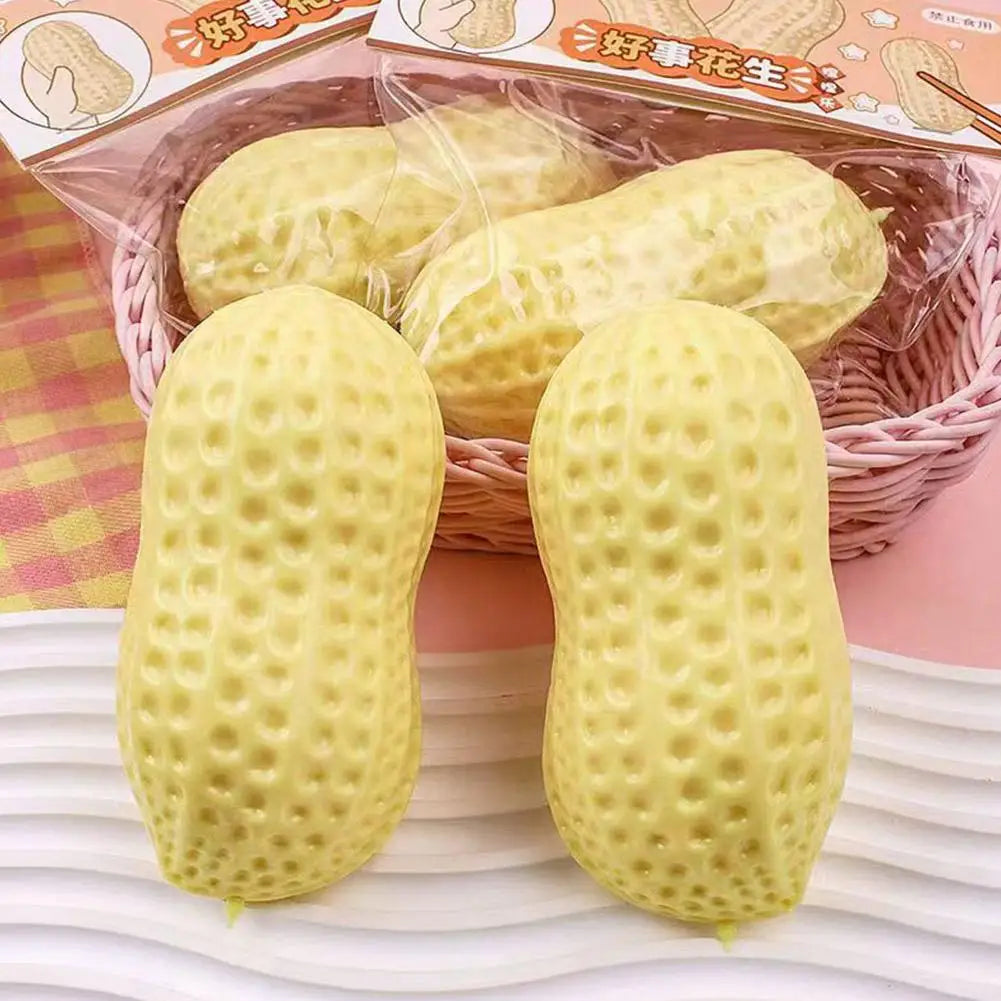 Peanut Stress Ball Soft Squeeze Toy ASMR Sensory Squishy Fidget Toy Anti-Stress Gift for Kids Adults Anxiety Relief