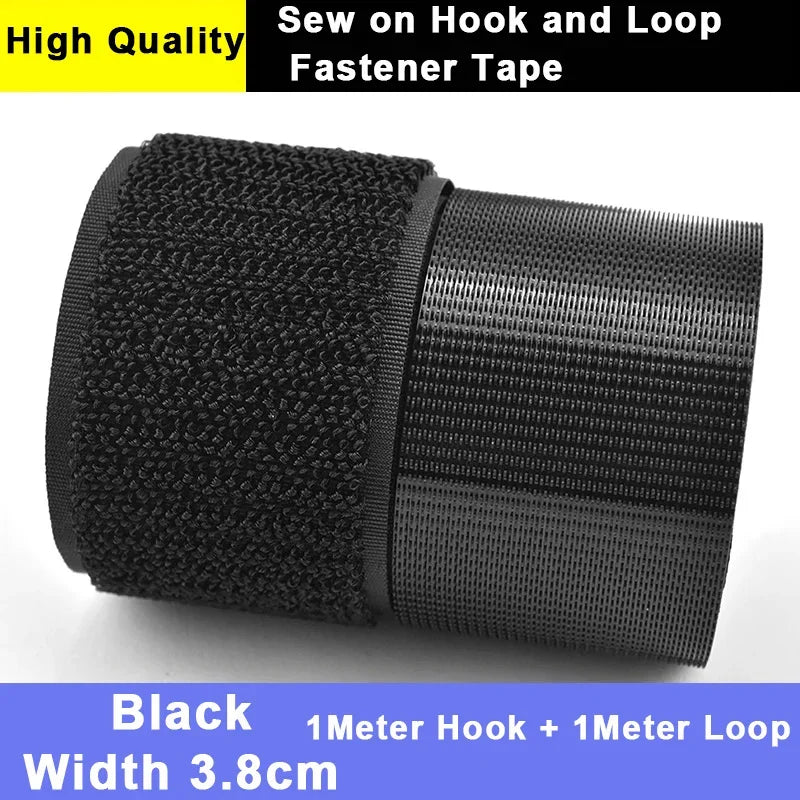 1M Sew on Hook and Loop Fastener Tape Non Adhesive Super Soft Loop Fabric Tape for Crafts DIY Sewing 20/25/30/38/50/100mm Wide