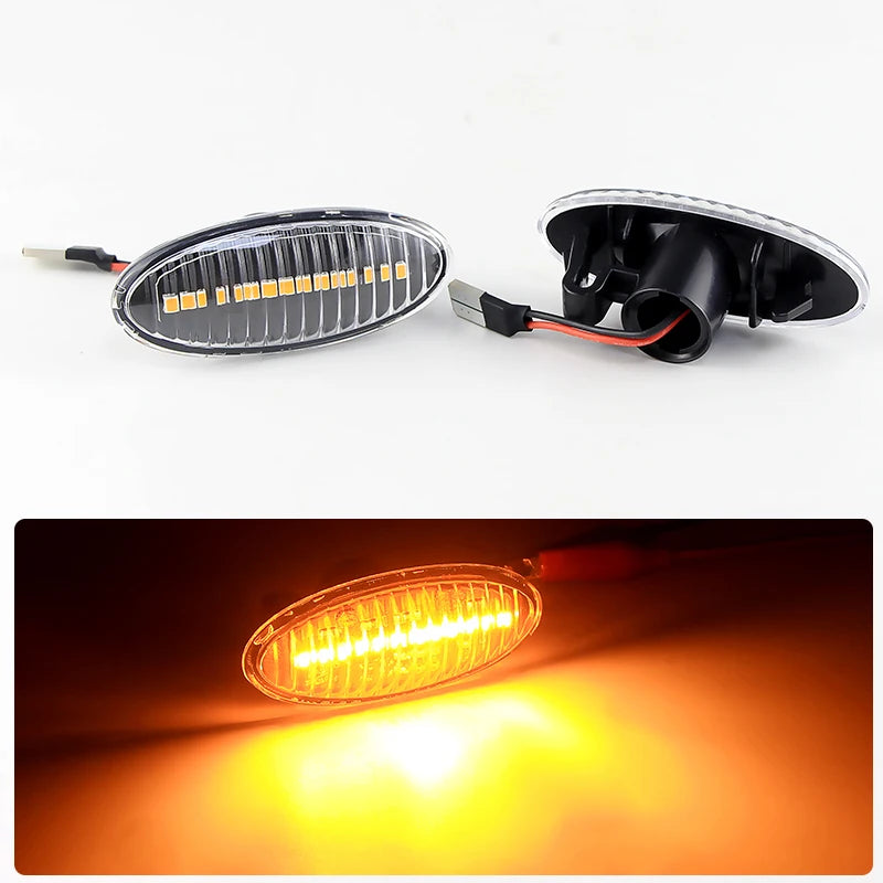 2PCS LED Side Marker Turn Signal Lights Canbus For Renault Koleos 08-11 For Smart Forfour For Nissan NP300 Navara 14- Note 06-