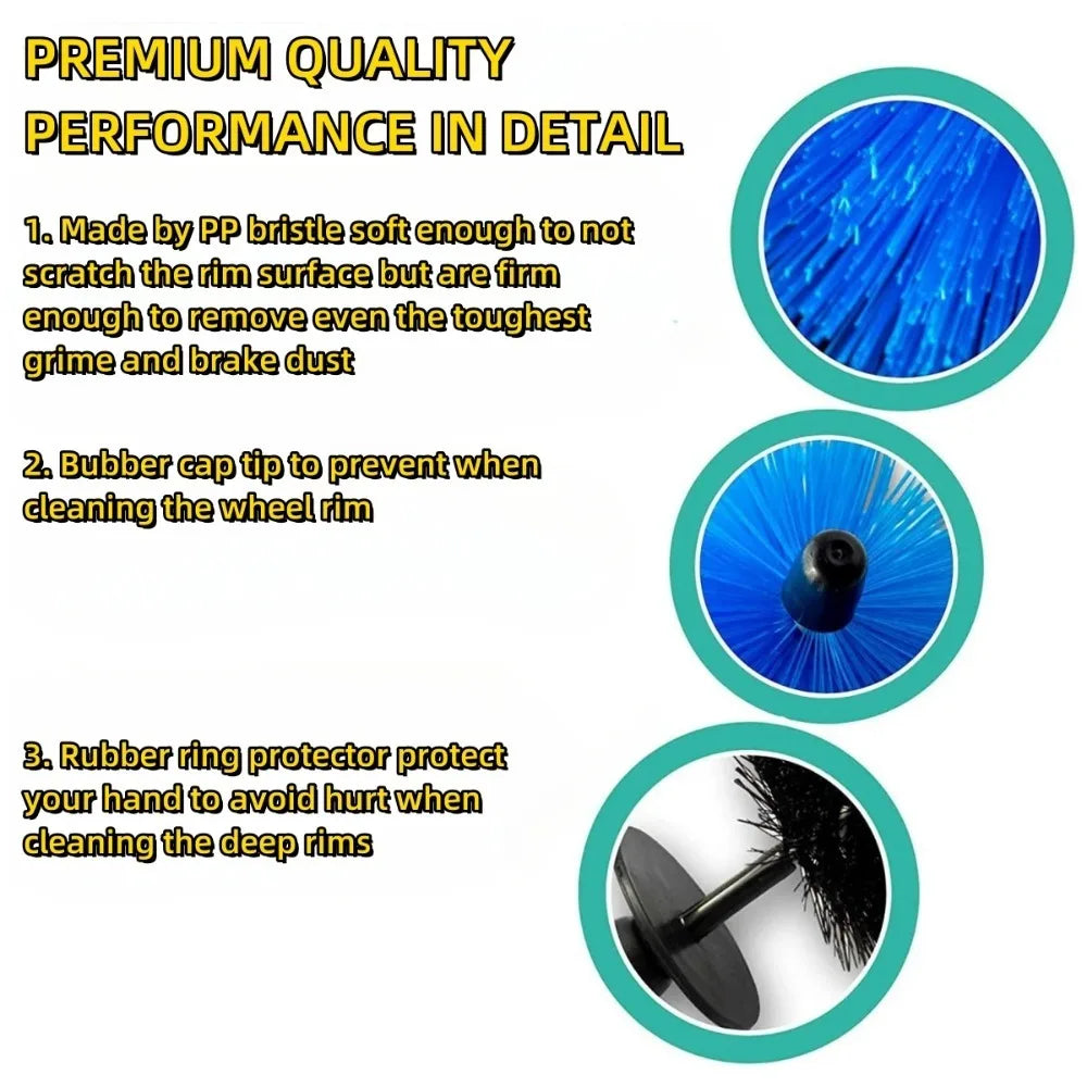 Long Soft Auto Wheel Cleaning Brush for Car Rims Tire Detailing Vehicle Engine Exhaust Wheel Cleaner Brush