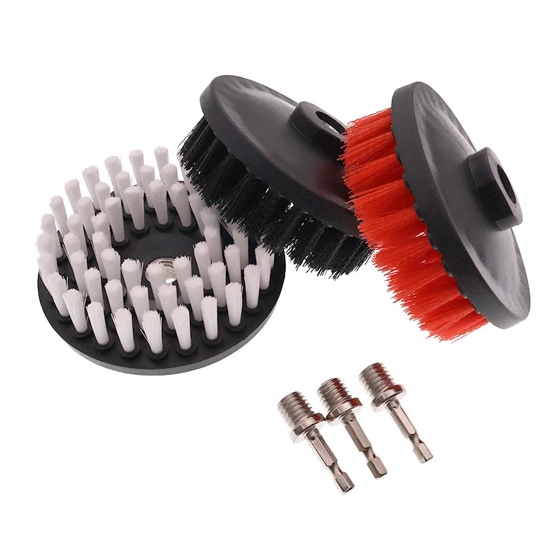 1-3 Pcs 5 Inch Drill Brush Set Multi-Purpose Electric Cleaning Brush Attachment for Carpet Car Seat Kitchen Tile with M14 Thread
