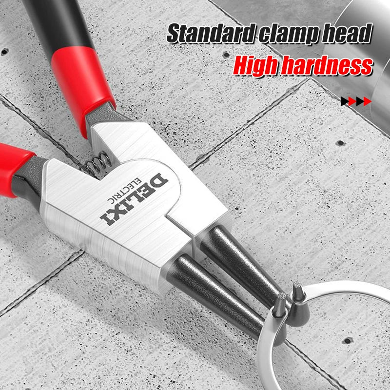 9 inch Snap Ring Pliers Set Heavy Duty Internal/External Circlip Pliers Kit Straight Bent Jaw for Ring Remover Retaining