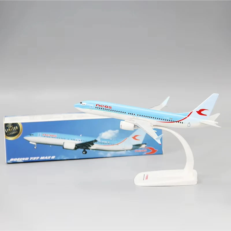 1:200 Scale B737 MAX8 Neos Airlines ABS Plastic Airplane Aircraft Plane Model Toy Assembly Resin Collection Display Gifts Fans
