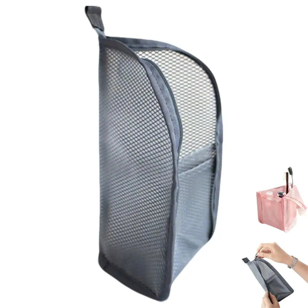 Portable Standing Toiletry Bag Large Capacity Waterproof EVA Makeup Brush Storage Box Stand Up Cosmetic Organizer For Travel