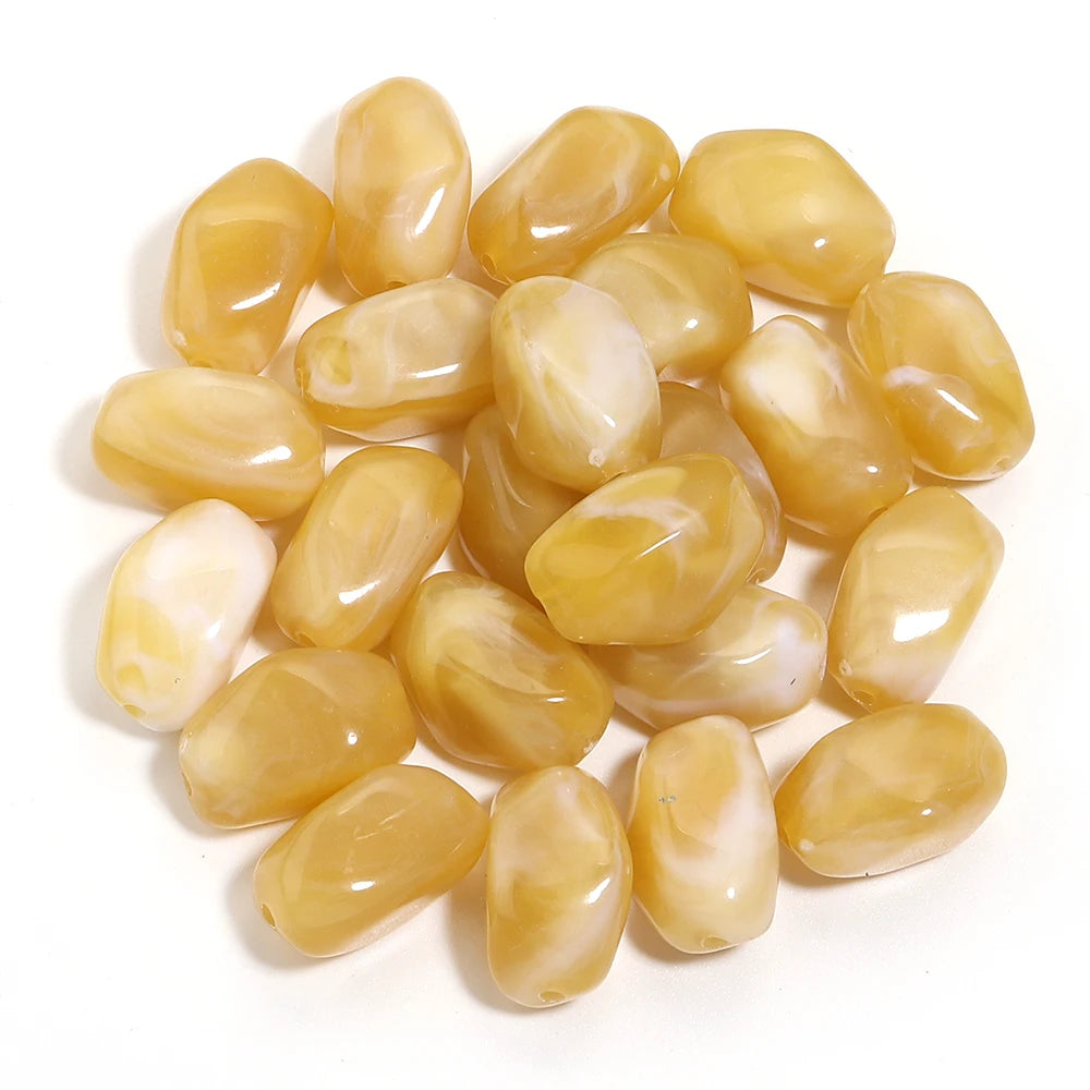 20pcs 12x21mm Irregularity Acrylic Beads Spacer Loose Beads For Jewelry Making DIY Bracelet Earrings Accessories