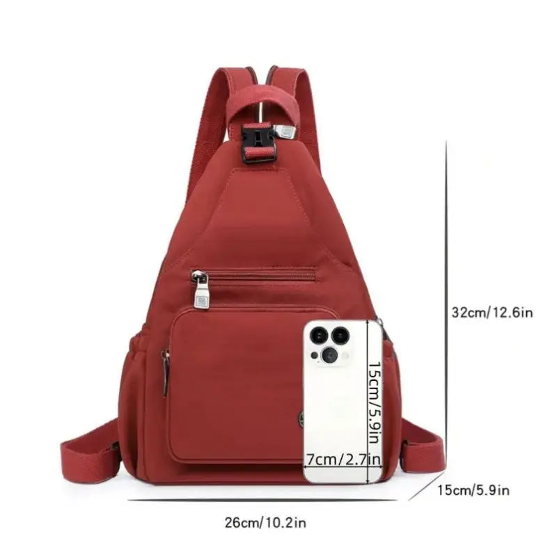 Women's Multifunctional 3-in-1 Shoulder Chest Bag, Convertible Small Backpack & Crossbody Fanny Pack, Lightweight Nylon Purse