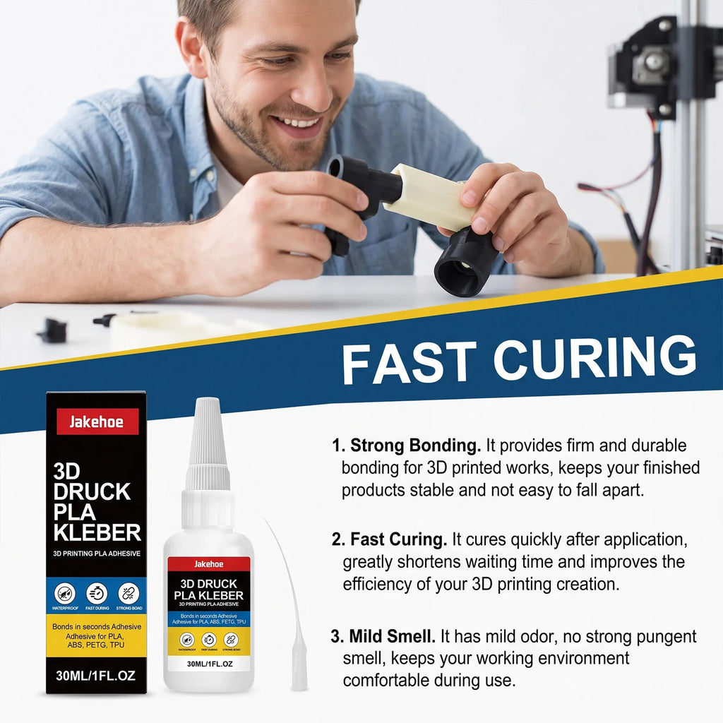 3D Printing Assembly Glue Low Odor Easy Apply Strong Bond Multi Material PLA ABS PETG Resin Model Craft Repair Adhesive