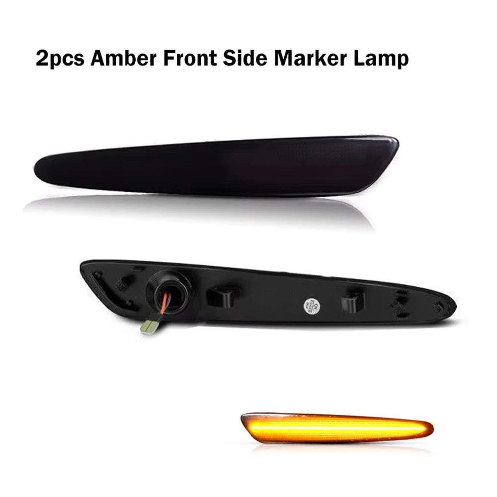 Smoked Lens Front Amber Rear Red LED Side Marker Lights For Chevrolet Corvette C6 2005-2013 Fender Flare Lamp Turn Signal Light