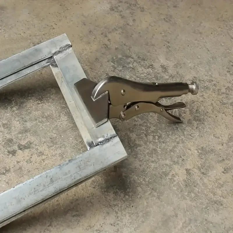 1pc 8-Inch Locking Vice Grip Pliers Adjustable Welding Clamp Ergonomic Handle Carbon Steel Flat Nose Manual Tool for Woodworking